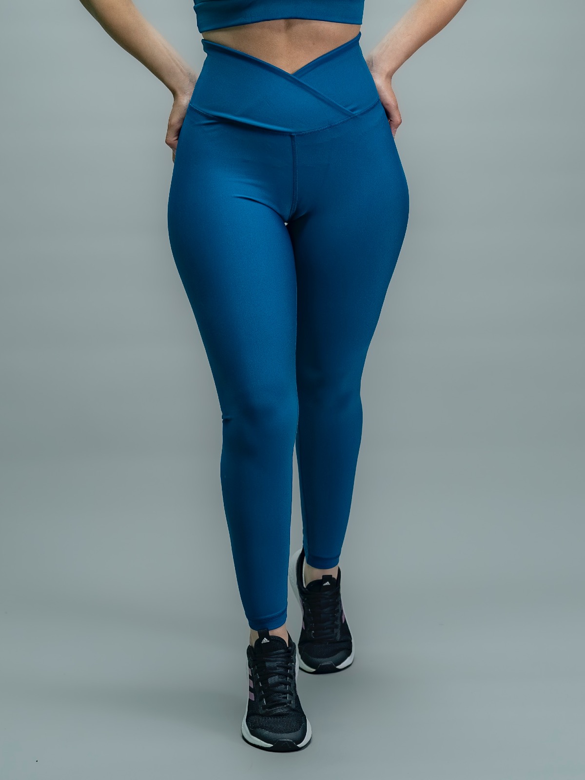 Pantalon Legging V simple Bleu Petrol -1096-  