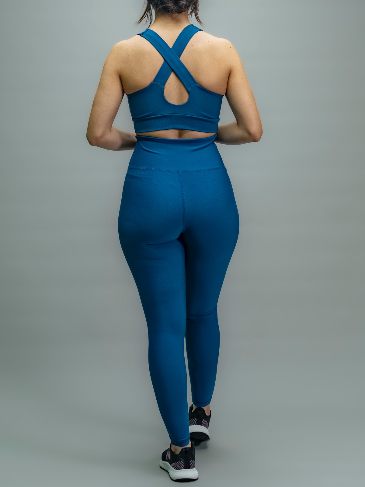 Pantalon Legging V simple Bleu Petrol -1096-  