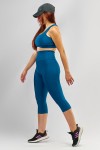 Pantalon Legging Capri Bleu Pétrol -4314-