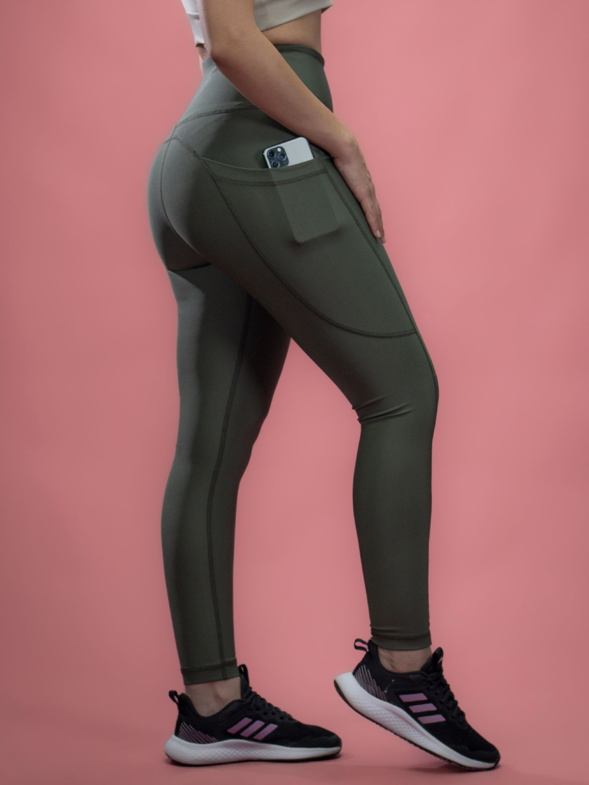 Pantalon Legging avec poche Vert -802-