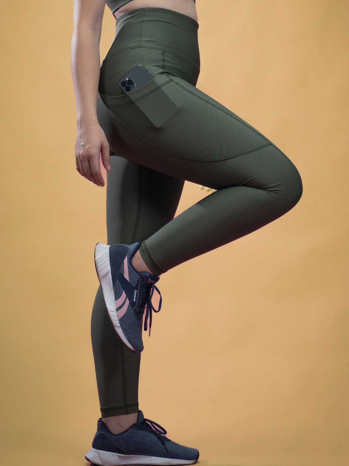 Pantalon Legging avec poche Vert -802-